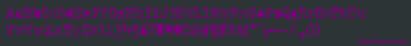 Czcionka DumboldtypewriterAlternatebold – fioletowe czcionki na czarnym tle