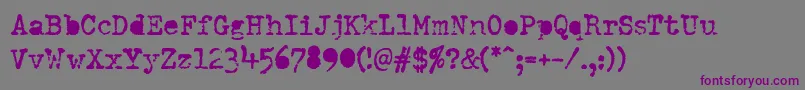 DumboldtypewriterAlternatebold Font – Purple Fonts on Gray Background