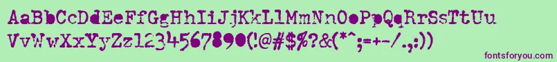 DumboldtypewriterAlternatebold Font – Purple Fonts on Green Background