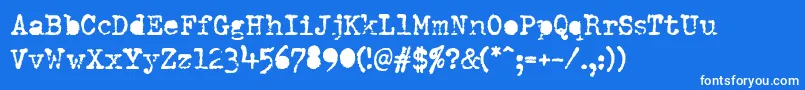 DumboldtypewriterAlternatebold Font – White Fonts on Blue Background