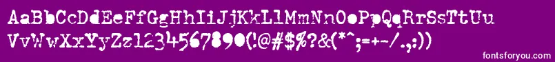DumboldtypewriterAlternatebold Font – White Fonts on Purple Background