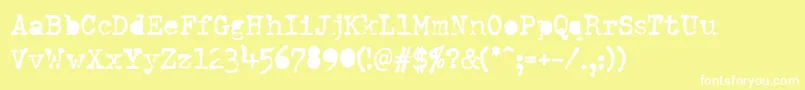 フォントDumboldtypewriterAlternatebold – 黄色い背景に白い文字