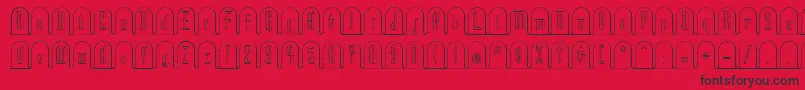 フォントHe – 赤い背景に黒い文字