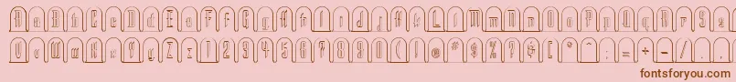 Fonte He – fontes marrons em um fundo rosa