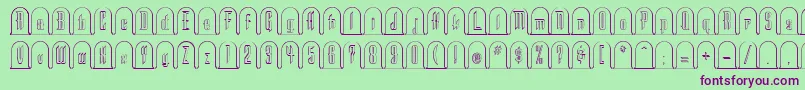 He Font – Purple Fonts on Green Background