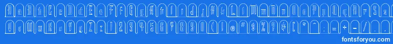 Weitere Informationen zur He-Schriftart He-Schriftart – Weiße Schriften auf blauem Hintergrund