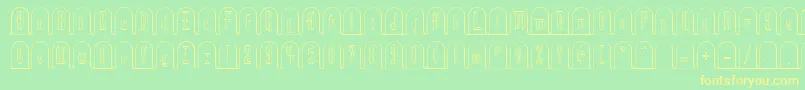 He Font – Yellow Fonts on Green Background