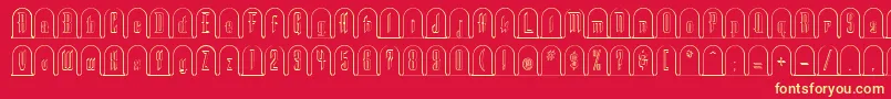 He Font – Yellow Fonts on Red Background