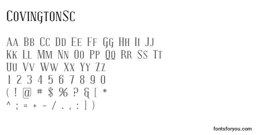 Шрифт CovingtonSc – алфавит, цифры, специальные символы