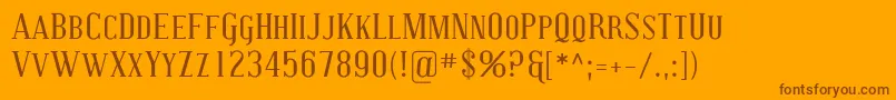 CovingtonSc-Schriftart – Braune Schriften auf orangefarbenem Hintergrund