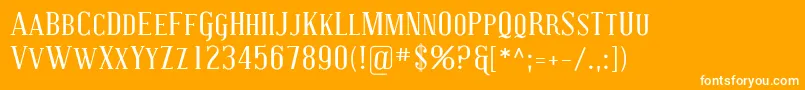 CovingtonSc-Schriftart – Weiße Schriften auf orangefarbenem Hintergrund