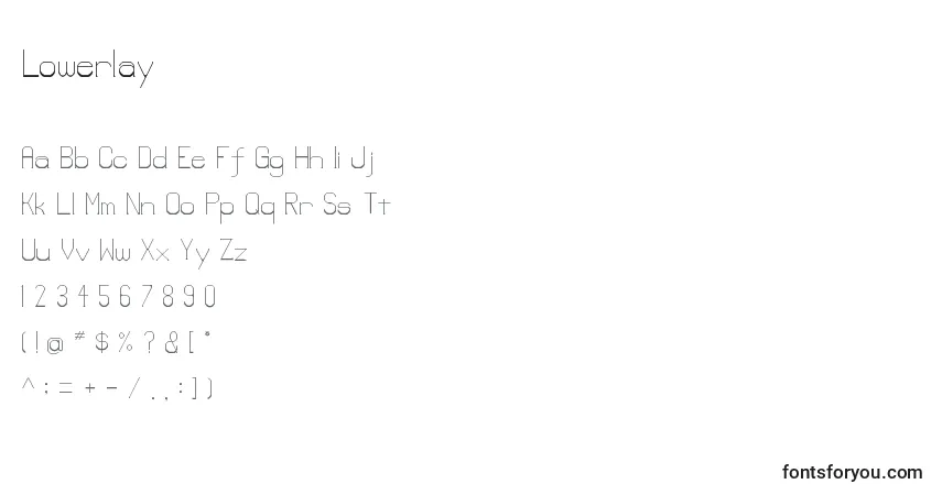 Schriftart Lowerlay – Alphabet, Zahlen, spezielle Symbole