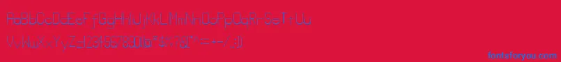 Lowerlay-Schriftart – Blaue Schriften auf rotem Hintergrund