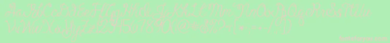 フォントJandacheerfulscript – 緑の背景にピンクのフォント
