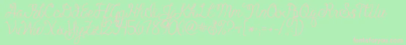 Jandacheerfulscript-Schriftart – Rosa Schriften auf grünem Hintergrund