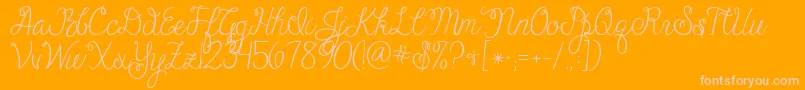 Jandacheerfulscript Font – Pink Fonts on Orange Background