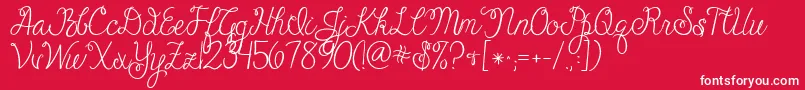 Jandacheerfulscript Font – White Fonts on Red Background