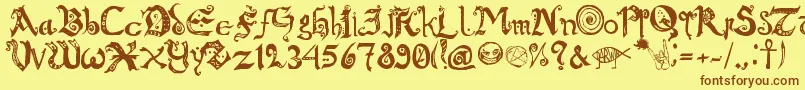 ChroniclesOfArkmar Font – Brown Fonts on Yellow Background