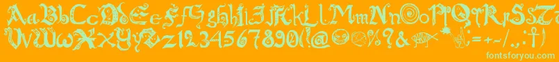 ChroniclesOfArkmar Font – Green Fonts on Orange Background