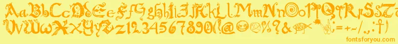 ChroniclesOfArkmar Font – Orange Fonts on Yellow Background