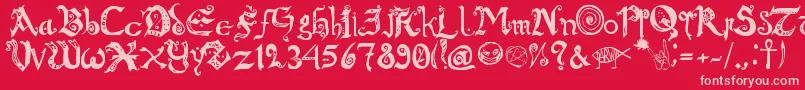 ChroniclesOfArkmar Font – Pink Fonts on Red Background