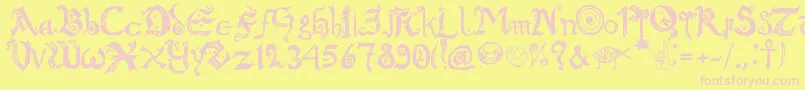 ChroniclesOfArkmar Font – Pink Fonts on Yellow Background