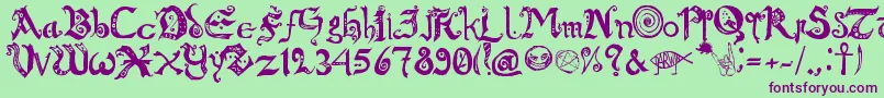 ChroniclesOfArkmar Font – Purple Fonts on Green Background