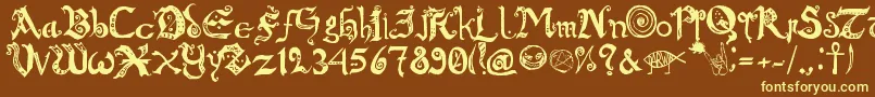 ChroniclesOfArkmar Font – Yellow Fonts on Brown Background