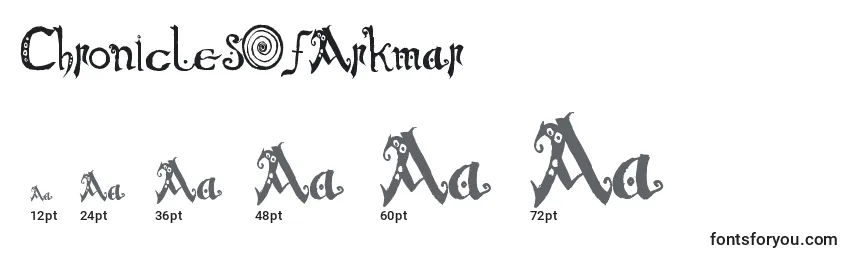 Размеры шрифта ChroniclesOfArkmar