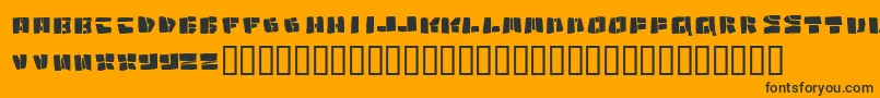 Copycut Font – Black Fonts on Orange Background