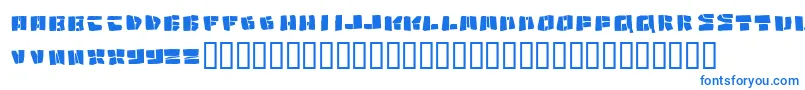 フォントCopycut – 白い背景に青い文字