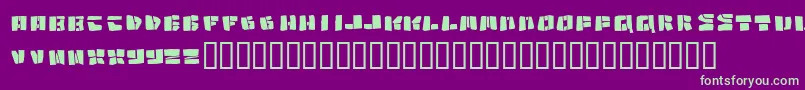 Copycut-Schriftart – Grüne Schriften auf violettem Hintergrund