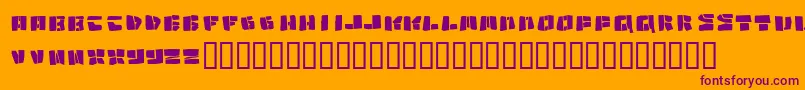 Copycut-Schriftart – Violette Schriften auf orangefarbenem Hintergrund