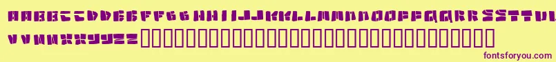 Copycut-fontti – violetit fontit keltaisella taustalla