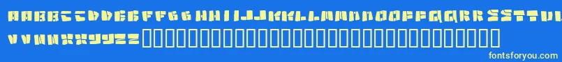 Copycut-fontti – keltaiset fontit sinisellä taustalla