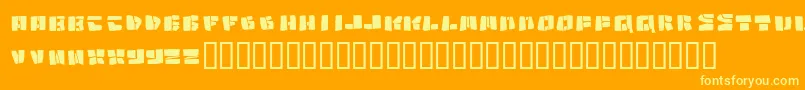 Copycut-fontti – keltaiset fontit oranssilla taustalla