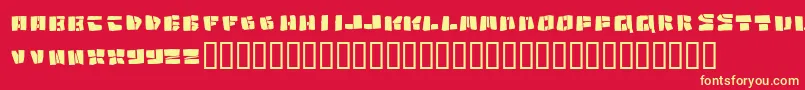 Copycut-fontti – keltaiset fontit punaisella taustalla