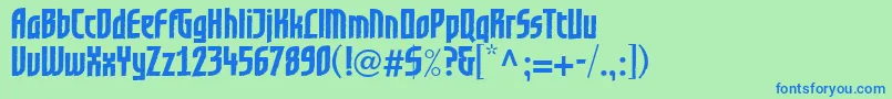 GrafiloneLlBold Font – Blue Fonts on Green Background