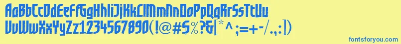 GrafiloneLlBold Font – Blue Fonts on Yellow Background