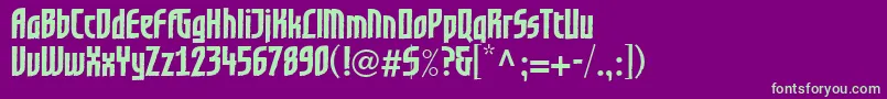 GrafiloneLlBold Font – Green Fonts on Purple Background