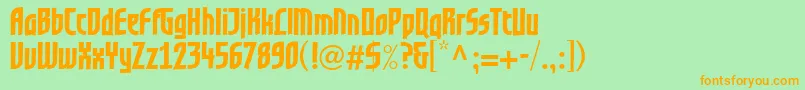 GrafiloneLlBold-Schriftart – Orangefarbene Schriften auf grünem Hintergrund