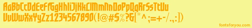 GrafiloneLlBold-Schriftart – Orangefarbene Schriften auf gelbem Hintergrund