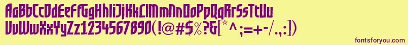 GrafiloneLlBold Font – Purple Fonts on Yellow Background