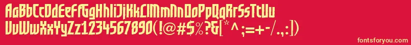 GrafiloneLlBold Font – Yellow Fonts on Red Background