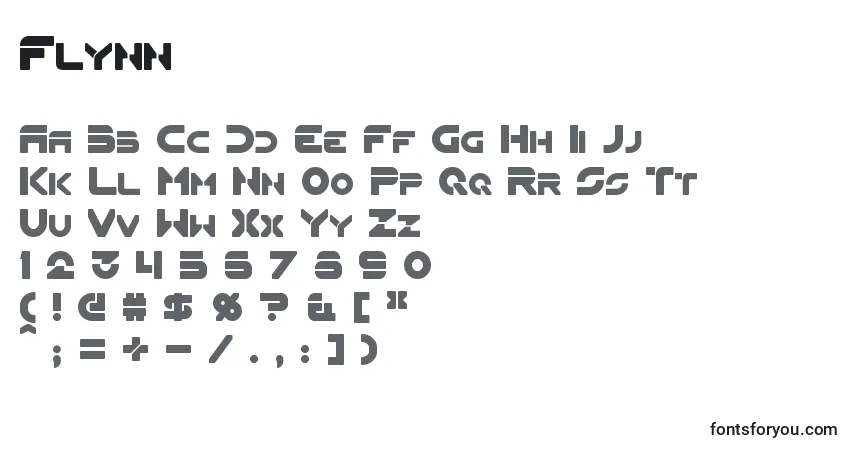 Flynn-fontti – aakkoset, numerot, erikoismerkit