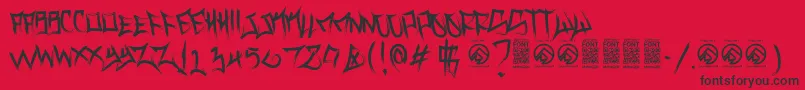 Подробнее о шрифте VancejacksonRegular Шрифт VancejacksonRegular – чёрные шрифты на красном фоне