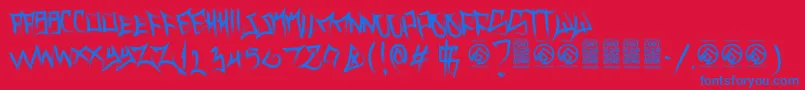 VancejacksonRegular Font – Blue Fonts on Red Background