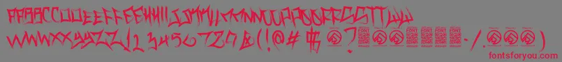VancejacksonRegular Font – Red Fonts on Gray Background