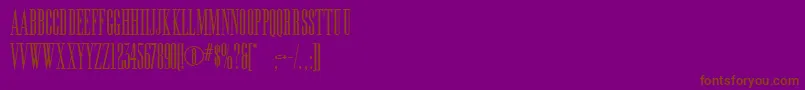 LongTallSallyEenPlain-Schriftart – Braune Schriften auf violettem Hintergrund