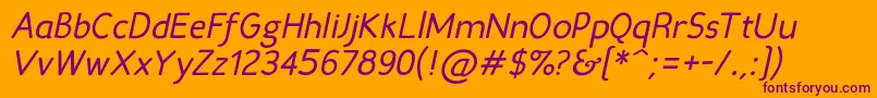 Candelaitalic Font – Purple Fonts on Orange Background